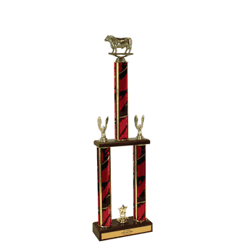 Bull - Two-Tier Championship Trophy W/ Wood Base - Click to enlarge