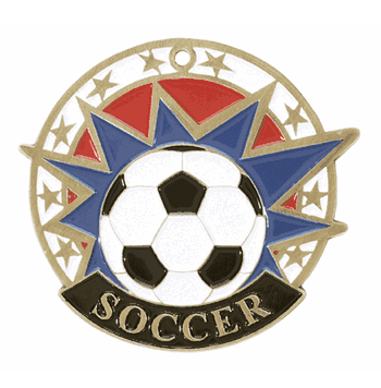 Burst-Out Soccer Ball Medal - Click to enlarge