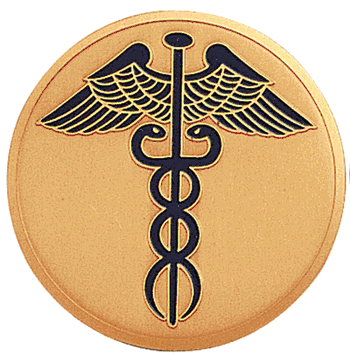 Caduceus Medal Insert (Etched) - Click to enlarge
