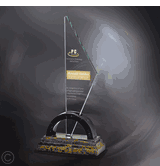 Caelum Jade Glass Corporate Award on Marble