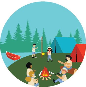 Campers Epoxy Decal (2") - Click to enlarge