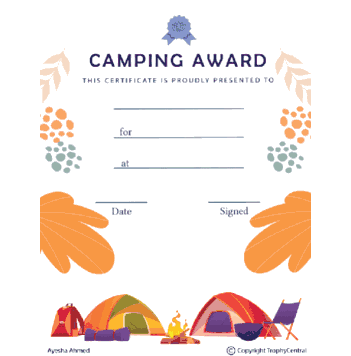Camping Award - Click to enlarge