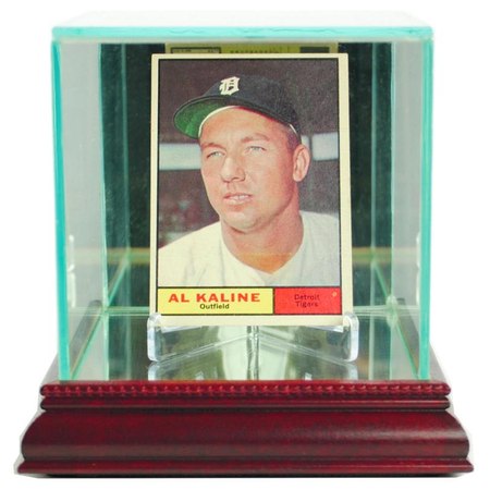 baseball card glass display case Single Baseball Display Case, Black main image 1