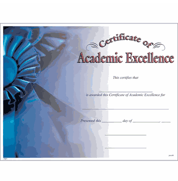 Certificate of Academic Excellence - Click to enlarge