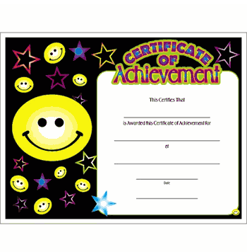 Certificate of Achievement - Click to enlarge