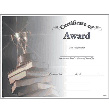 Certificate of Award - Click to enlarge