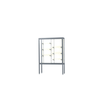 Challenger Aluminum Display Case, Plaque Fabric Back w/ Satin Natural aluminum frame finish, 66"H x 48"W x 16"D - Click to enlarge