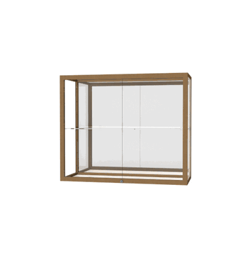 Champion Wall-Mounted Display Case w/ Mirror Back and Champagne Aluminum Frame, 1 Shelf, 30"H x 36"W x 14"D - Click to enlarge