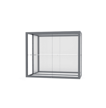 Champion Wall-Mounted Display Case w/ Mirror Back and Satin Natural Aluminum Frame, 1 Shelf, 30"H x 36"W x 14"D - Click to enlarge