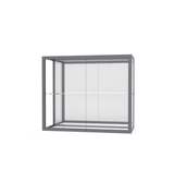Champion Wall-Mounted Display Case w/ Mirror Back and Satin Natural Aluminum Frame, 1 Shelf, 30"H x 36"W x 14"D