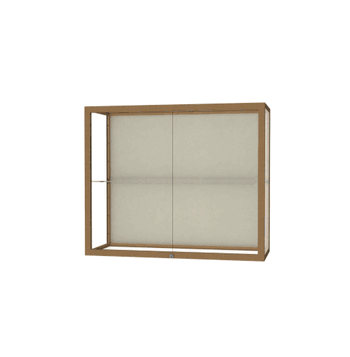 Champion Wall-Mounted Display Case w/ Plaque Fabric Back and Champagne Aluminum Frame, 1 Shelf, 30"H x 36"W x 14"D - Click to enlarge