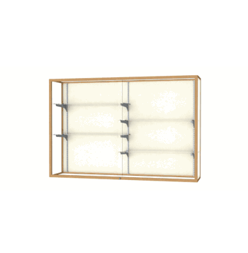 Champion Wall-Mounted Display Case w/ Plaque Fabric Back and Champagne Aluminum Frame, 48"H x 72"W x 16"D - Click to enlarge