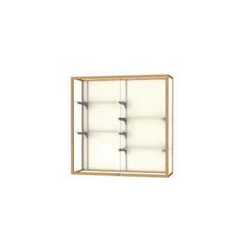 Champion Wall-Mounted Display Case w/ Plaque Fabric Back and Champagne Aluminum Frame, 48"H x 48"W x 16"D - Click to enlarge