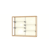 Champion Wall-Mounted Display Case w/ Plaque Fabric Back and Champagne Aluminum Frame, 48"H x 60"W x 16"D