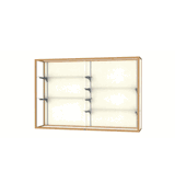 Champion Wall-Mounted Display Case w/ Plaque Fabric Back and Champagne Aluminum Frame, 48"H x 72"W x 16"D