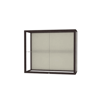 Champion Wall-Mounted Display Case w/ Plaque Fabric Back and Dark Bronze Aluminum Frame, 1 Shelf, 30"H x 36"W x 14"D - Click to enlarge