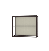 Champion Wall-Mounted Display Case w/ Plaque Fabric Back and Dark Bronze Aluminum Frame, 1 Shelf, 30"H x 36"W x 14"D