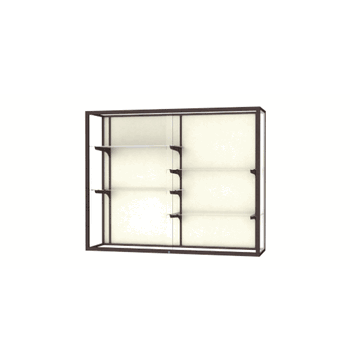 Champion Wall-Mounted Display Case w/ Plaque Fabric Back and Dark Bronze Aluminum Frame, 48"H x 60"W x 16"D - Click to enlarge