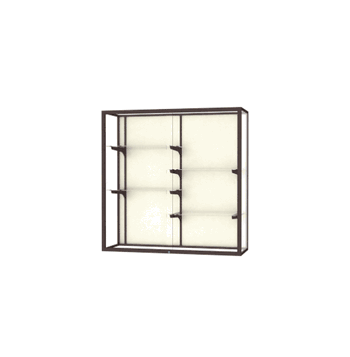 Champion Wall-Mounted Display Case w/ Plaque Fabric Back and Dark Bronze Aluminum Frame, 48"H x 48"W x 16"D - Click to enlarge