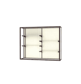 Champion Wall-Mounted Display Case w/ Plaque Fabric Back and Dark Bronze Aluminum Frame, 48"H x 60"W x 16"D