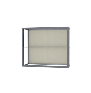 Champion Wall-Mounted Display Case w/ Plaque Fabric Back and Satin Natural Aluminum Frame, 1 Shelf, 30"H x 36"W x 14"D - Click to enlarge