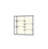 Champion Wall-Mounted Display Case w/ Plaque Fabric Back and Satin Natural Aluminum Frame, 48"H x 48"W x 16"D