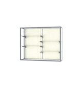 Champion Wall-Mounted Display Case w/ Plaque Fabric Back and Satin Natural Aluminum Frame, 48"H x 60"W x 16"D