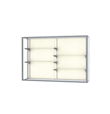 Champion Wall-Mounted Display Case w/ Plaque Fabric Back and Satin Natural Aluminum Frame, 48"H x 72"W x 16"D