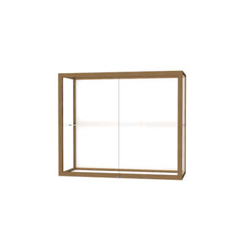 Champion Wall-Mounted Display Case w/ White Laminate Back and Champagne Aluminum Frame, 1 Shelf, 30"H x 36"W x 14"D - Click to enlarge