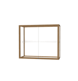 Champion Wall-Mounted Display Case w/ White Laminate Back and Champagne Aluminum Frame, 1 Shelf, 30"H x 36"W x 14"D