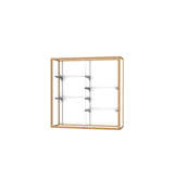 Champion Wall-Mounted Display Case w/ White Laminate Back and Champagne Aluminum Frame, 48"H x 48"W x 16"D