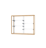 Champion Wall-Mounted Display Case w/ White Laminate Back and Champagne Aluminum Frame, 48"H x 60"W x 16"D