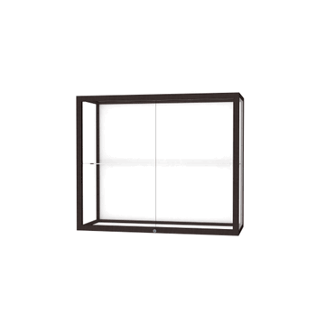 Champion Wall-Mounted Display Case w/ White Laminate Back and Dark Bronze Aluminum Frame, 1 Shelf, 30"H x 36"W x 14"D - Click to enlarge