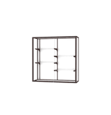 Champion Wall-Mounted Display Case w/ White Laminate Back and Dark Bronze Aluminum Frame, 48"H x 48"W x 16"D