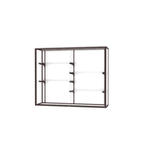 Champion Wall-Mounted Display Case w/ White Laminate Back and Dark Bronze Aluminum Frame, 48"H x 60"W x 16"D