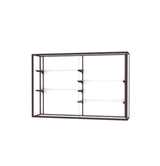 Champion Wall-Mounted Display Case w/ White Laminate Back and Dark Bronze Aluminum Frame, 48"H x 72"W x 16"D