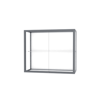 Champion Wall-Mounted Display Case w/ White Laminate Back and Satin Natural Aluminum Frame, 1 Shelf, 30"H x 36"W x 14"D - Click to enlarge