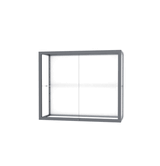 Champion Wall-Mounted Display Case w/ White Laminate Back and Satin Natural Aluminum Frame, 1 Shelf, 30"H x 36"W x 14"D