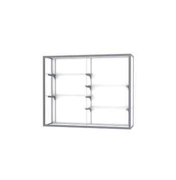 Champion Wall-Mounted Display Case w/ White Laminate Back and Satin Natural Aluminum Frame, 48"H x 60"W x 16"D - Click to enlarge