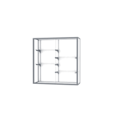 Champion Wall-Mounted Display Case w/ White Laminate Back and Satin Natural Aluminum Frame, 48"H x 48"W x 16"D