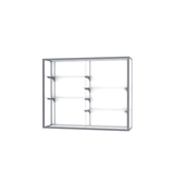 Champion Wall-Mounted Display Case w/ White Laminate Back and Satin Natural Aluminum Frame, 48"H x 60"W x 16"D