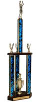 Quick-Ship Two-Tier 3-Column Trophy - Basketball