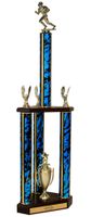 Quick-Ship Two-Tier 3-Column Trophies - Football