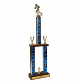 Championship Football Trophy - Wood Base
