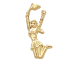 Cheerleader Letter Lapel Pins - Gold Finish