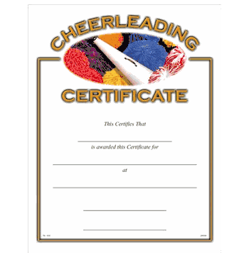Cheerleading Certificates - Click to enlarge