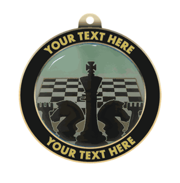 Chess Insert Medal with Personalized Rim - Click to enlarge