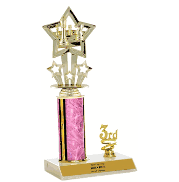Chess Trophy with 1st, 2nd, or 3rd Place Trim – Ideal for Tournaments - Click to enlarge