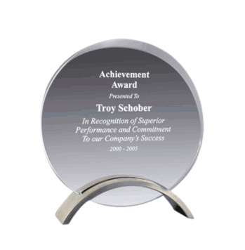 Circle Award - Acrylic with Pewter Finish Base - Click to enlarge