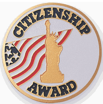 Citizenship Award Medal Insert (Etched) - Click to enlarge